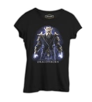 Skyrim - Dragonborn Siyah Kadın Tshirt