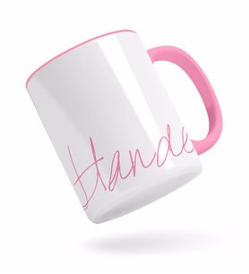 BK Gift Kişiye Özel El Yazısı İsim Tasarımlı Pembe Kupa Bardak-1