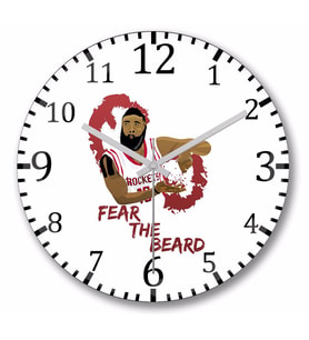 James Harden  Fear The Beard Duvar Saati Bombeli Gercek Cam