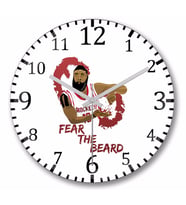 James Harden  Fear The Beard Duvar Saati Bombeli Gercek Cam