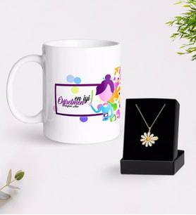 BK Gift Kişiye Özel En İyi Öğretmen Beyaz Kupa ve Papatya Kolye Hediye Seti-2 (Model 1)