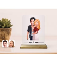 BK Gift Kişiye Özel Sevgililer Karikatürlü Çerçeve-90 (Beyaz)