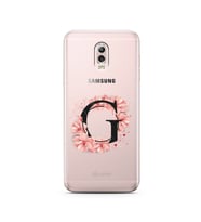 Pembe Çiçekli Harf Tasarım Süper Şeffaf Silikon Telefon Kılıfı Samsung C8  G-Har
