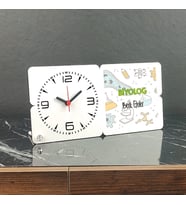 Biyolog Ahşap Masa Saati 002