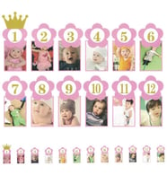 1-12 Ay Simli Foto Banner, 3,00 mt, Pembe (STD)