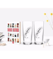 BK Gift Kişiye Özel Renkli Baskılı İsimli İkili Rakı Bardağı ve Rakı Cep Kitabı Hediye Seti-102 (Model 1)