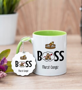 Patron Yeşil Kupa Bardak Ve Anahtarlık Set