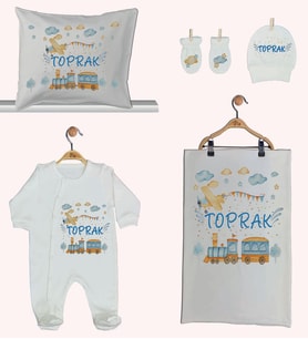 Pia Baby GL 1944-02 İsme Özel Beşli Tulum Set