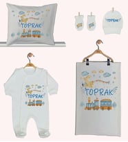 Pia Baby GL 1944-02 İsme Özel Beşli Tulum Set