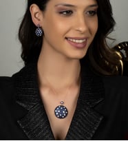 Gümüş Elmas Kesim Zirkon Taşlı Abiye Günlük Tasarım Set (Rose)