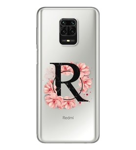 ÇiçekliHarfTasarımSüperŞeffafSilikonTelefonKılıfıXiomaiRedmiNote9Pro-Note9sR-Har
