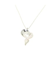 925 Ayar Gümüş Kalp Kolye, Beyaz (Gümüş)