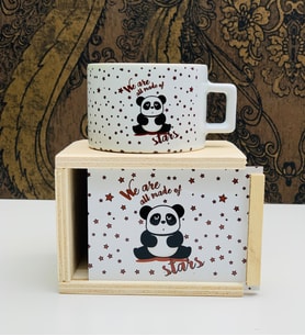 Hepimiz Yıldızlardanız Panda Tasarımlı Kutulu Kupa