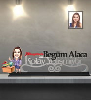 Kişiye Özel Öğretmen Karikatürlü Kolay Yetişmiyor Ahşap Biblo Bayan-3