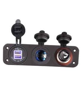 12V Araç Çakmak Soketi Mavi LED 12V Çift USB Şarj Adaptörü 