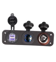 12V Araç Çakmak Soketi Mavi LED 12V Çift USB Şarj Adaptörü 