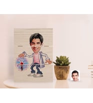 BK Gift Kişiye Özel Erkek Elektrik Mühendisi Karikatürlü Otantik Masaüstü Ahşap Palet Çerçeve-1 (Beyaz)