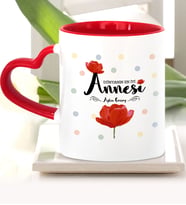 BK Gift Kişiye Özel Dünyanın En İyi Annesi Kırmızı Kalpli Kupa Bardak  10
