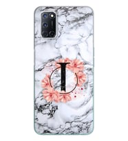 Mermer Çiçekli Harf Tasarım Süper Şeffaf Silikon Telefon Kılıfı Oppo A52-A72 I-H