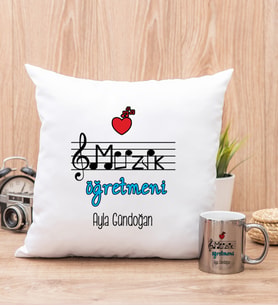 Müzik Öğretmeni Yastık ve Silver Kupa Bardak