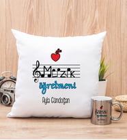 Müzik Öğretmeni Yastık ve Silver Kupa Bardak