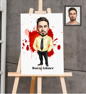 Kişiye Özel Patron Karikatürlü  Ahşap Tablo 30x47 Bay-23