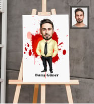 Kişiye Özel Patron Karikatürlü  Ahşap Tablo 30x47 Bay-23