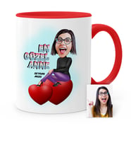 BK Gift Kişiye Özel En Güzel Anne Karikatür Kırmızı Kupa Bardak