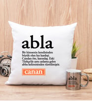 Abla Kelime Anlamı Yastık ve Silver Kupa Bardak