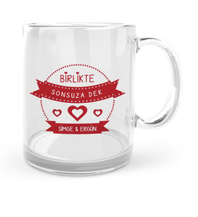 BK Gift Kişiye Özel Sevgililer Günü Temalı Cam Kupa Bardak  59