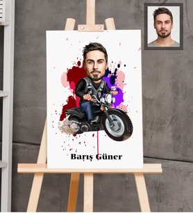 Kişiye Özel Erkek Karikatürlü  Ahşap Tablo 30x47 Model-6