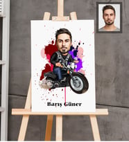 Kişiye Özel Erkek Karikatürlü  Ahşap Tablo 30x47 Model-6