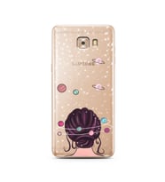 Space Girl Tasarım Süper Şeffaf Silikon Telefon Kılıfı Samsung C9 