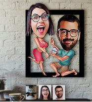 BK Gift Kişiye Özel Evlilik Teklifi Karikatürlü 3D Ahşap Tablo-4