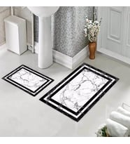Banyo Halısı Ikili Klozet Takımı Kaymaz Tabanlı (60 xm x 100 cm + 40 cm x 60 cm) 