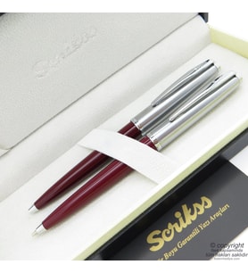 Scrikss 78 Bordo Tükenmez Kalem + Versatil Kalem Set  Scrikss Kalem  İsme Özel Kalem  Hediyelik Kalem