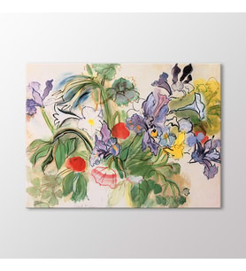 Arty Tablo Coquelicots Et İris Tablo (Karışık)