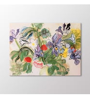 Arty Tablo Coquelicots Et İris Tablo (Karışık)