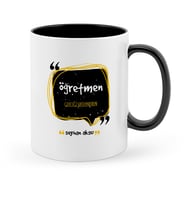BK Gift Kişiye Özel Öğretmen Anlamı Siyah Kupa Bardak  3