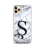 Iphone 11 Pro Max Beyaz Mermer Harf Tasarımlı Telefon Kılıfı Ş-Harfi 