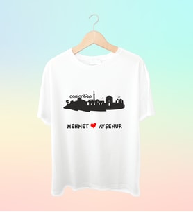 Şehrinize Özel İsim Baskılı Siluet Tshirt