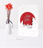 BK Gift Kişiye Özel Yılbaşı Mutlu Yıllar Temalı Beyaz Defter Kalem Seti - 1