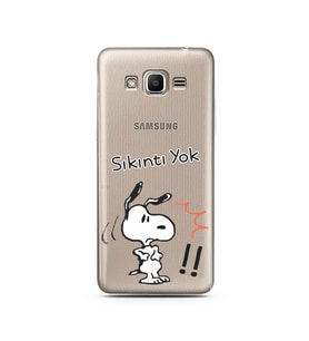 Snoopy Tasarımlı Süper Şeffaf Silikon Telefon Kılıfı Samsung J2 Prime