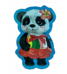 Panda Şekilli Ahşap Puzzle Yapboz Yeni Ürün (Karışık)