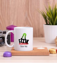 Fizik Mühendisi Ahşap Altlıklı Mumlu Beyaz Kupa Bardak