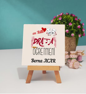 Mesajlı Drama Öğretmeni Dekoratif Taş Baskı 
