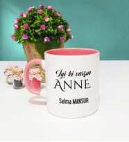 İyi ki Varsın Anne Tasarımlı Anneye Kupa Bardak Pembe