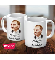 Kişiye Özel İsimli Mustafa Kemal Atatürk Hediye Kupa Bardak