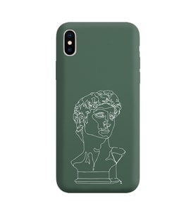 Iphone Xs Max Çizgi Tasarımlı Koyu Yeşil Lansman Telefon Kılıfı
