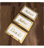 Sabret,Şükret,Dua Et Temalı Pleksi Gold Renkli Duvar süsü HD56